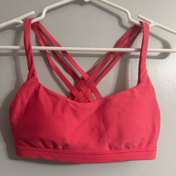 lululemon athletica Other - Lululemon Athletica Coral Strappy Sports Bra Size 32A